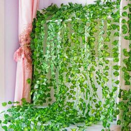 Fleurs décoratives 210cm plantes artificielles Creeper feuille verte vigne de lierre pour la décoration de mariage à la maison en gros bricolage outil de guirlande suspendue
