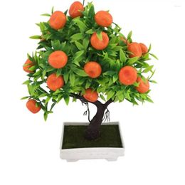 Decoratieve Bloemen 23 Vruchten Kunstmatige Sinaasappelboom Plastic Nep Simulatie Plant Pot Bonsai Vensterbank Kamer Decoratie Ingemaakte