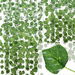 Fleurs décoratives 230cm plante artificielle lierre vert soie feuilles de vigne suspendues pour bricolage mur festival mariage décoration de la maison