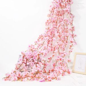 Fleurs décoratives 230 cm artificielle Sakura vigne mariage jardin rose arc maison fête décoration noël mariée fausse soie Scrapbook plantes