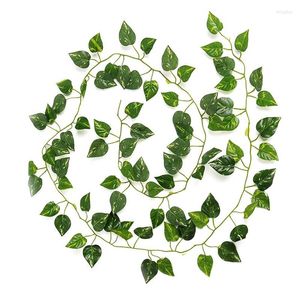 Fleurs décoratives 230x25cm lierre vert fausses feuilles guirlande plante vigne feuillage décor à la maison en plastique rotin chaîne mur plantes artificielles