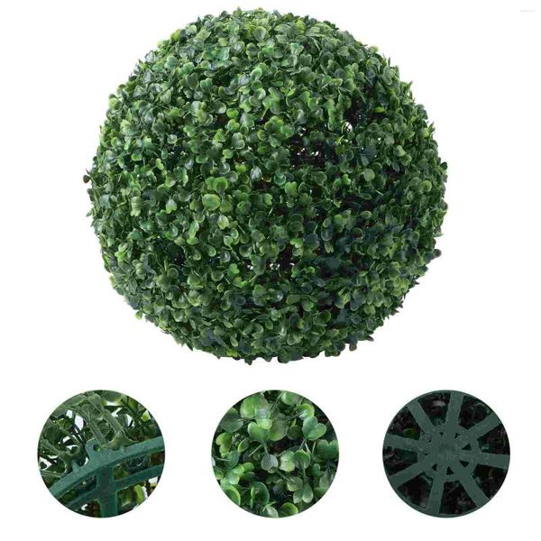 Fleurs décoratives 23 cm Artificielle Plafond Buis Topiaire Plantes Boules Pour Intérieur Extérieur Jardin De Mariage Balcon Arrière Cour Maison Suspendue