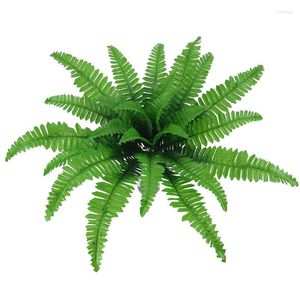 Fleurs décoratives 24 Tête Simulation Fougère Herbe Vert Grandes Feuilles Plantes Artificielles Persan Pour La Maison Jardin Décoration De Mariage Faux Congé