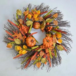 Fleurs décoratives 24 pouces Couleur d'automne Simulé Couronne de Noël Craft de fleurs florales artificielles