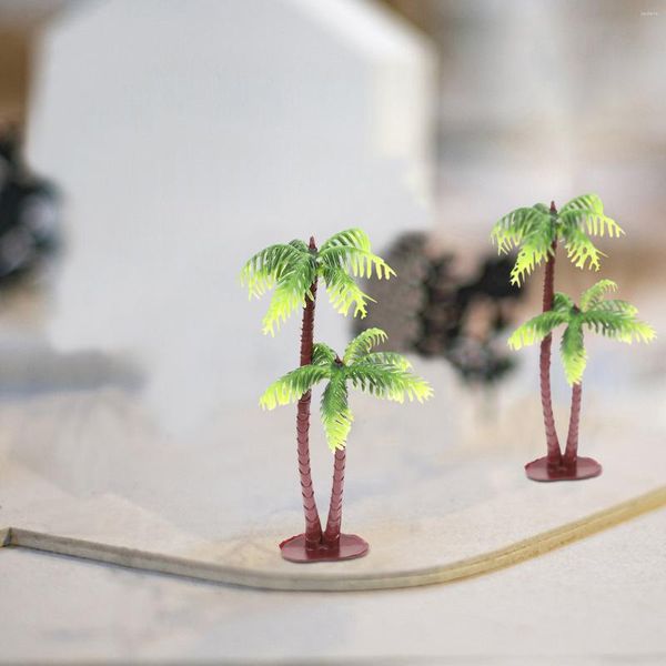 Fleurs décoratives 24 pièces Mini cocotier décor bonsaï support Miniature artisanat plantes artificielles