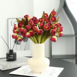 Fleurs décoratives 24heads Fleur artificielle Faux Bouquet Simulation Lily of the Valley Room Table Decoration Decoration Handhold Silk Flore