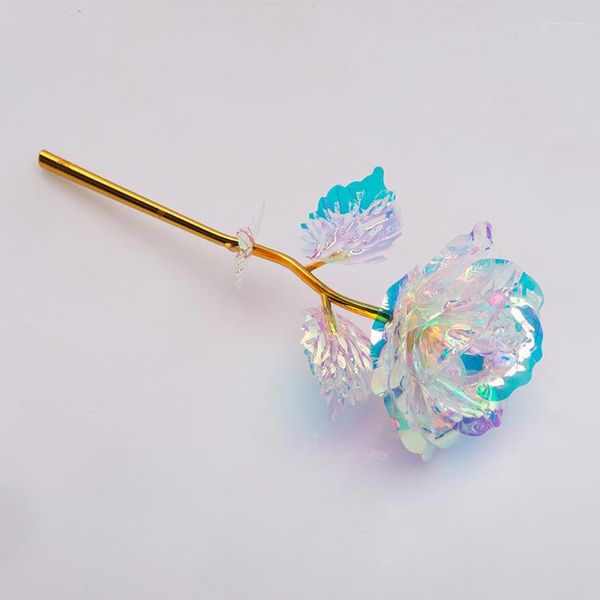 Flores decorativas 24K bañadas en oro rosa artificial para siempre para amantes madre amigos Día de San Valentín Acción de Gracias cumpleaños regalo creativo