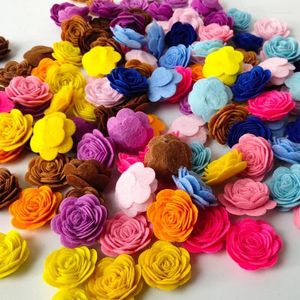 Fleurs décoratives 24pcs Fonction de feutre artificiel DIY DIY MATRAL MAIN MATÉRIAU MATÉRIAUX POUR BOW BAND BAND ACCESSOIRES DE COURSE APPLIQUE