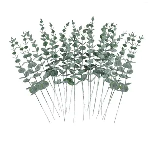 Decoratieve bloemen 24 stuks kunstmatige bladeren lange stengels planten bloem latex echte bruidsboeket huis madeliefjes