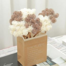 Flores decorativas 24 piezas de bola espinosa de plástico artificial, planta falsa, ramo de flores en forma de diente de león, decoración, suministros de mesa para cafetería
