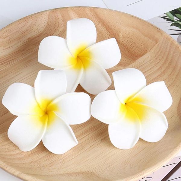 Épingles à cheveux en forme de fleur de Plumeria hawaïenne, 24 pièces, Barrettes, Clip Luau, accessoires de mariée, fleurs décoratives