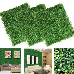 Fleurs décoratives 25 / 15cm Plante Verte Artificielle Mur Gazon Mousse Herbe Extérieure Maison Magasin De Mariage Fond Clôture Faux Pelouse Décor Faux