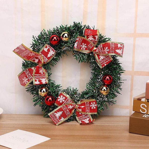 Fleurs décoratives 25/35 cm Couronne de Noël Pendant PVC Fruit Red Fruit Gift Pack Ornements pour l'année Décoration d'arbre 2024 # Z