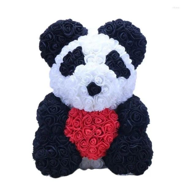 Flores decorativas 25/40cmArtificial Rose Bear Novia Aniversario Navidad Regalo del día de San Valentín Regalo de cumpleaños para fiesta de bodas