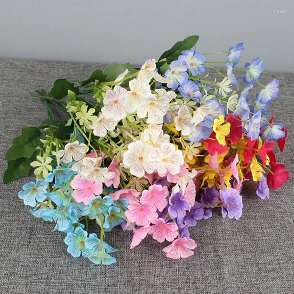 Fleurs Décoratives 25 Têtes De Fleurs Un Bouquet De Bouquets Artificiels Papillon Orchidée Soie Décoration De La Maison DIY Fête De Noël Pography Pro