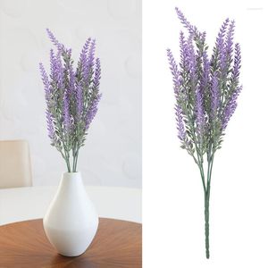 Decoratieve bloemen 25 hoofden bruiloft kunstmatige lavendel nep planten bruids boeket feestje thuis decor diy keuken kantoortafel eeuwige bloem