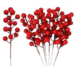 Fleurs décoratives, 25 pièces, tiges de baies de 20Cm, décorations de noël, pics, Branches, bâtons, brindilles, facile à installer et à utiliser