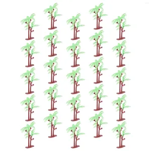 Fleurs décoratives 25 PCS PALM MODEL SIMULATION MINI PLAM CAKE DÉCORATIONS PAPE CUP HAWAIIAN