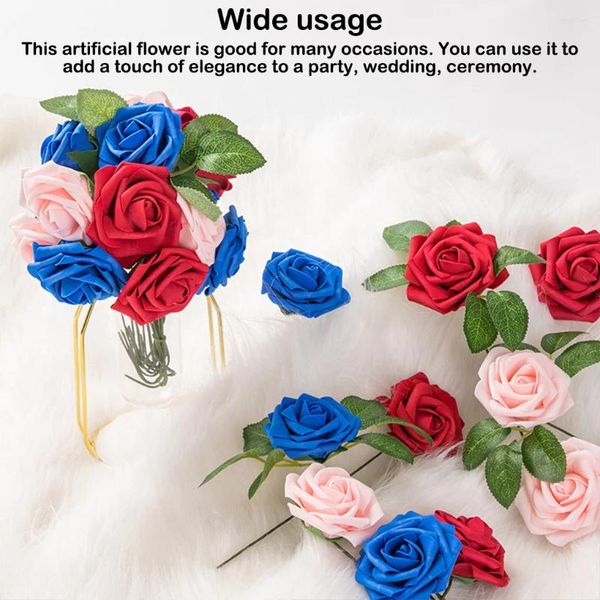 Flores decorativas 25 piezas ceremonia artificial simulación reutilizable rosas oscuras