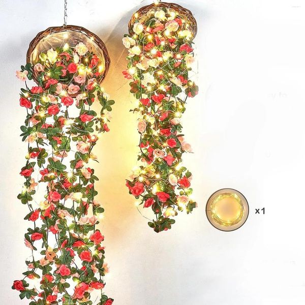 Flores decorativas de 250 cm LED LIGHT ROSE ARTIFICAL UBILLAZA DE NAVIDAD PARA LA CARRACIÓN DE HOMBRA DEL TEMPLADO JARDÍN DE DIA