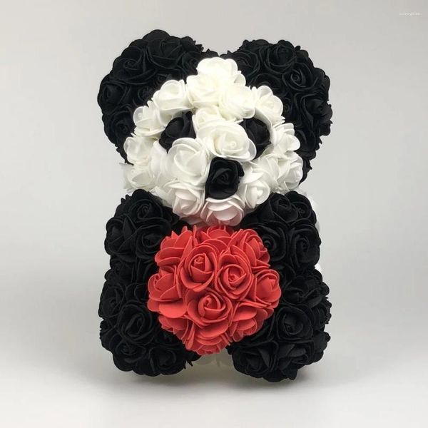 Fleurs décoratives 25cm mousse Rose Panda Cadeaux faits à la main pour petite amie le jour de la Saint-Valentin / pour les enfants et les amis Birthday Graduation Cérémonie