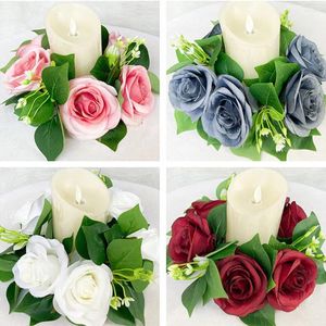 Flores decorativas 25 cm Rose White Peony Bouquet Artificial 5 Big Head y 4 Bud Fake For Home Wedding Decoration Indoor