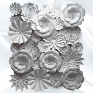 Decoratieve bloemen 26 PCS Set van bruiloft achtergrond handgemaakt doe -het -zelf schuimreus papier volle muur achtergronddecoraties deco