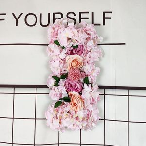 Flores decorativas 27 55 cm Flor de hortensia artificial Pared Boda Arco Decoración Seda Rosa Telón de fondo Guía de carretera T Diseño de escenario