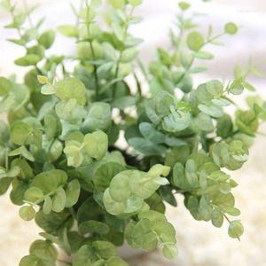 Decoratieve bloemen 27 cm Real Touch Artificial Green Eucalyptus Money Leaf Diy Flower Arrangement Accessoires Fake Plants Home Living Room