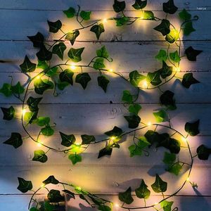 Fleurs décoratives 2M 20 LED Feuille De Lierre Lumières Chaîne Pour Halloween Arbres De Noël Jardin Cour Patio DIY Fête De Mariage Chambre Décor À La Maison