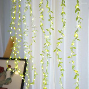 Guirlande de fleurs décoratives de 2M, guirlande de lierre artificiel, fausses plantes, lumière suspendue pour la maison, le jardin, le bureau, le mariage, décor de noël