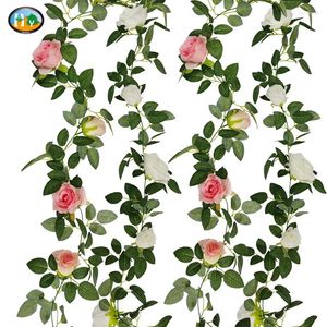 Decoratieve bloemen 2m kunstmatige zijden rozen wijnstok bruiloft hal bloem boer boog decoratie accessoires buiten tuin