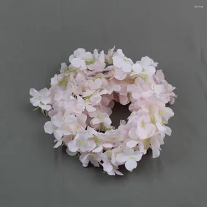 Fleurs décoratives 2m Fleur Roard String Silk Hortengea artificiel pour la décoration de mariage à la maison suspendue Garland