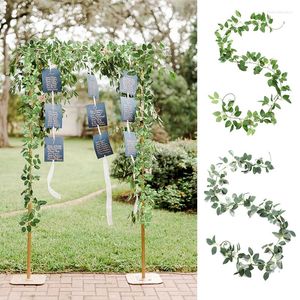 Fleurs décoratives 2M vert feuilles artificielles guirlande soie fausses plantes feuillage de vigne pour couronne de bricolage fête de mariage toile de fond décor jardin