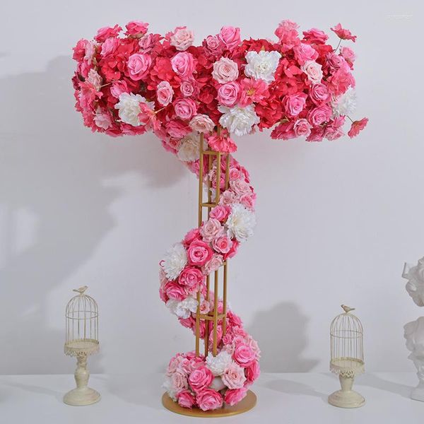 Fleurs décoratives 2m Rose Pivoine Fleur Artificielle Rangée Fournitures Fournitures De Mariage Arche Décor Mur Suspendu Floral String Table Runner