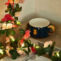 Decoratieve bloemen 2m20led kerstkrans simulatie rattan koperdraad lamp snaar plant huis vakantie bruiloft en jaardecoratie