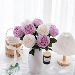 Flores decorativas 2pc artificial austin rosa se siente flores húmedos de altura de boda nupcial de alta calidad decoración de la fiesta de la fiesta del hogar flujo