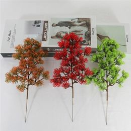 Decoratieve bloemen 2 st. Kunstmatige dennenboom kerstboom Kerst Plastic Pinaster Cypress Wedding Site Decoratie Home Courtyard Plants