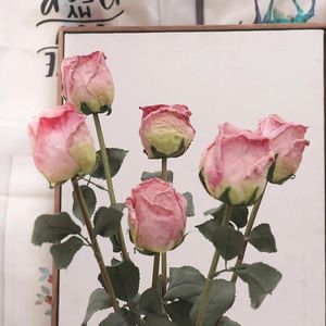 Fleurs décoratives 2PC automne fleur artificielle de luxe branche de rose 57 cm bord brûlé soie fausse maison table de jardin bricolage fête décoration de mariage