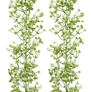 Fleurs décoratives 2pcs 175 cm de long vignes de fleur de souffle de bébé artificiel Faux Gypsophile Garland pour le mariage Home Arch Indoor extérieur