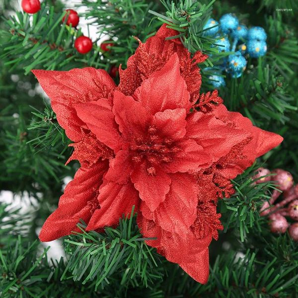 Fleurs décoratives 2pcs 18cm Joyeux Noël Ornements d'arbre