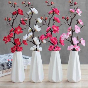 Decoratieve bloemen 2 stks 28 cm kunstmatige bloemplant bonsai bruiloft decoratie muur kersen bloesems lente sakura diy