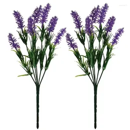 Fleurs décoratives 2pcs 33cm Provence Lavender Home Decoration Accessoires Vase pour décoration de mariage Fake Artificial Plant