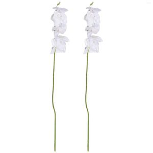 Fleurs décoratives 2 pièces 38 pouces orchidées de contact réelles artificielles 9 têtes Phalaenopsis tiges pour bricolage centres de table de mariage cuisine
