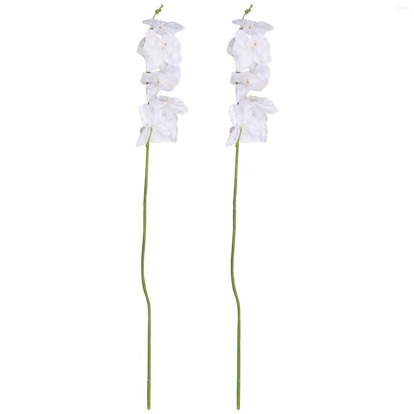 Fleurs décoratives 2 pièces 38 pouces orchidées de contact réelles artificielles 9 têtes Phalaenopsis tiges pour bricolage centres de table de mariage cuisine