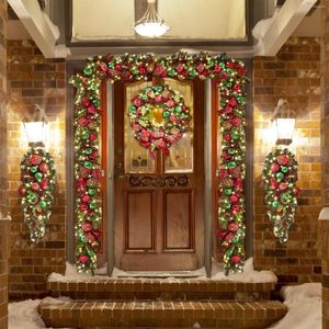 Decoratieve bloemen 2 stks 40 cm kerstboom die ondersteboven hangend deurdecoratie Home Party Wedding Garland raam Deco Craft#ru