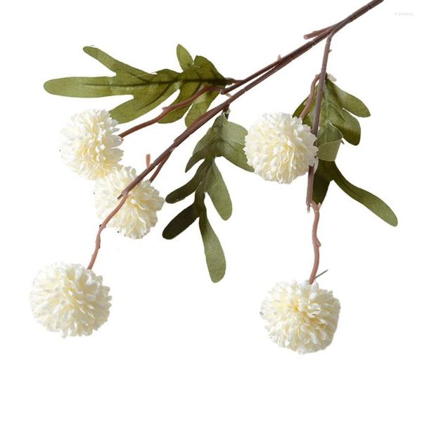 Fleurs décoratives 2pcs artificiels 5 têtes Dandelions FAUX FLOORNE Small Thorn Ball Hortensia Simulation Plant Home Wedding Decoration