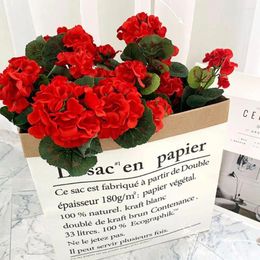 Decoratieve bloemen 2 stks kunstmatige startonias bloem met stengel bruiloft po rekwisieten realistische faux rode decoratie mariages