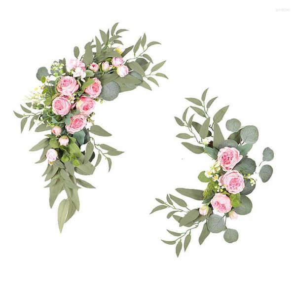 Fleurs décoratives 2pcs fleurs artificielles guirlandes centres de table arrangements de verdure de fleurs de mariage pour décor de table mur fenêtre arc maison