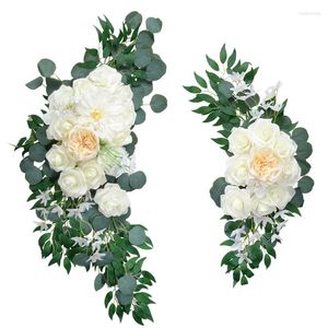 Fleurs décoratives 2pcs Fleur artificielle Swag Garland Garland Wedding Arch Kit FO Signer Arrangement fond de salle Décor